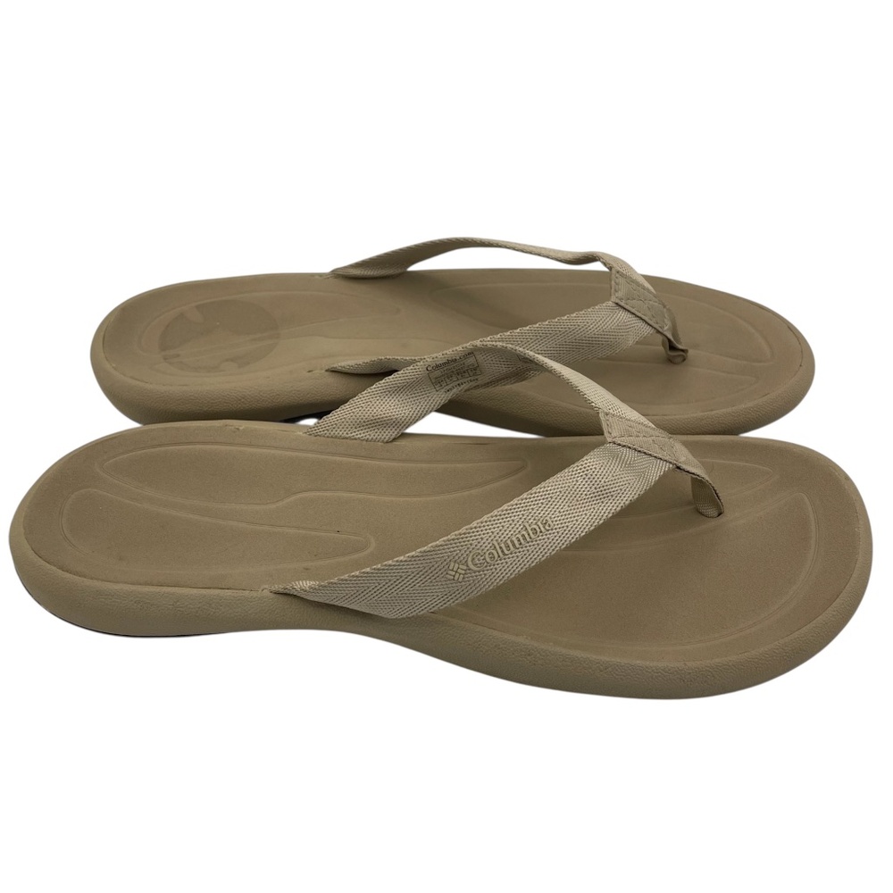 COLUMBIA tan comfy slide flip flops women’s Size 10
